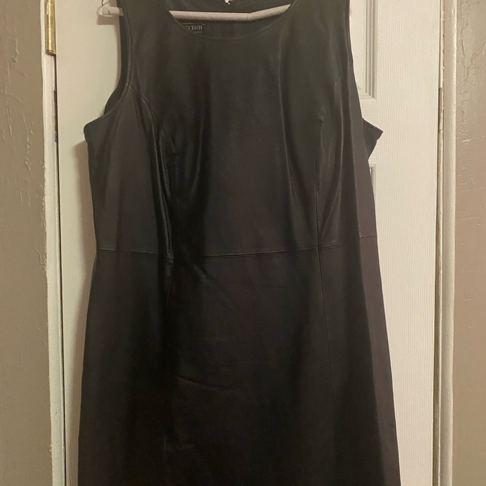 Women genuine leather dress.  Nice for all occasions.